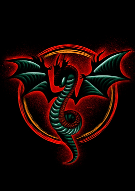Dragon emblem with red circle