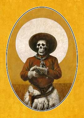 Skeleton Outlaw Golden Oval