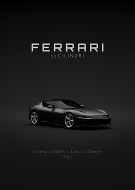 Ferrari 12Cilindri Car Poster