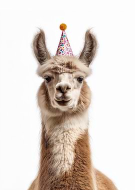 Llama with Party Hat