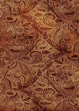 Brown and Gold Paisley Pattern