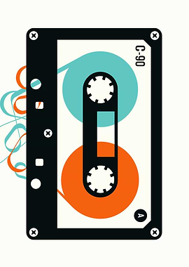 Retro Cassette Tape Illustration