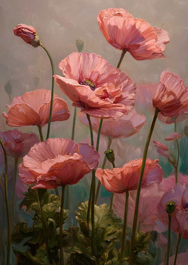 Pink Poppies Painting