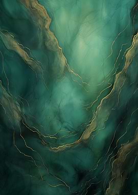 Emerald Green Abstract Art