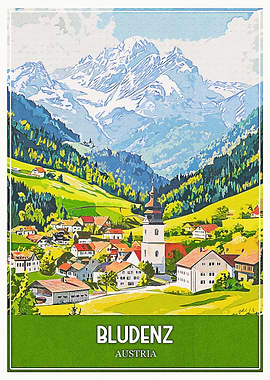 Bludenz Austria Travel Poster