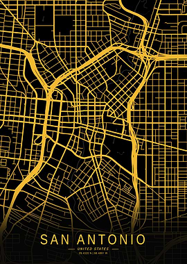 Golden San Antonio City Map