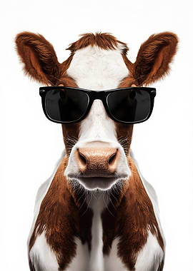 Cool Cow with Sunglasses