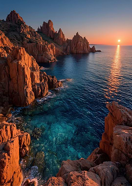 Coastal Cliffs at Sunset