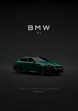BMW M5 G90 2025 Green Front Specs