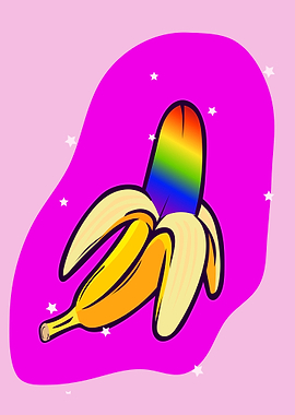 Rainbow Banana Pop Art
