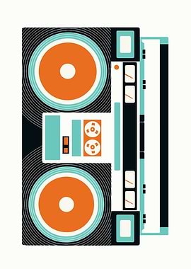 Retro Boombox Illustration