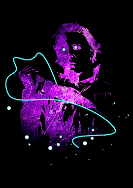 Purple Silhouette with Glowing Eyes