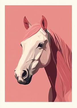 Pink Horse Portrait