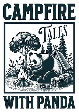 Campfire Panda Camping Wildlife