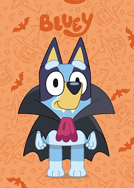 Bluey as a Vampire for Halloween