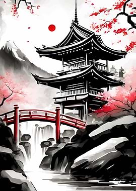 Japanese with Cherry Blossoms