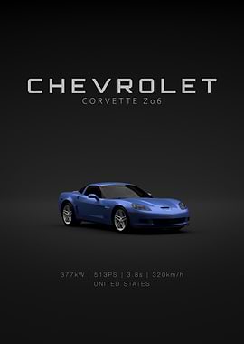 Chevrolet Corvette C6 Z06 Blue Front Specs