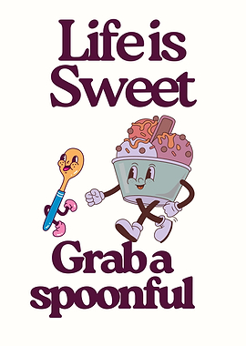Life is Sweet: Cartoon Dessert Illustration