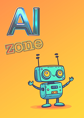AI Zone with Cartoon Robot