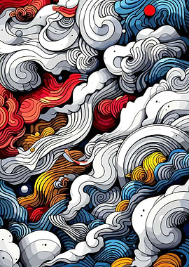 Abstract Colorful Swirls and Waves
