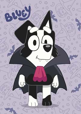 Bluey as a Vampire for Halloween