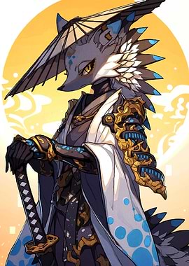 Fox Samurai Warrior Katana