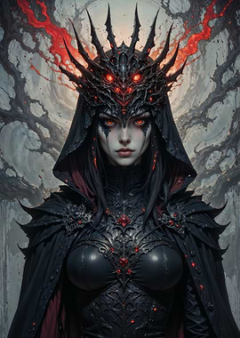 Dark Queen with Crown and Armor