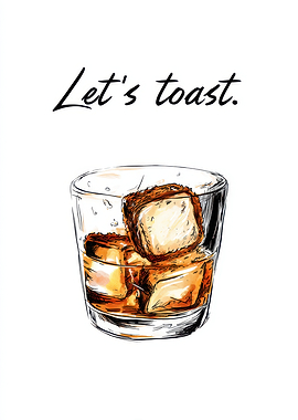 Let's toast drink illustration