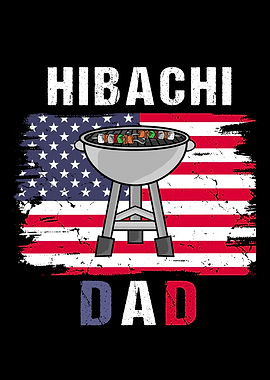Hibachi Dad American Flag Grill Hibachi