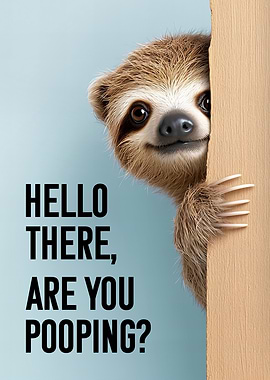 Hello There, Are You Pooping? Funny Sloth