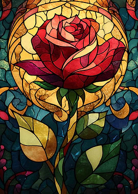 Stained Glass Rose