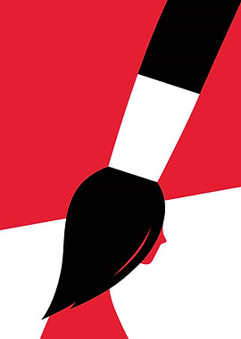 Abstract Brushstroke Woman Profile