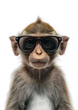 Cool Monkey with Sunglasses Portrait