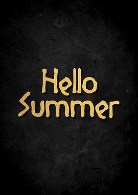 Hello Summer Text on Dark Background