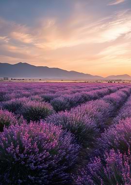 Lavender field at sunrise