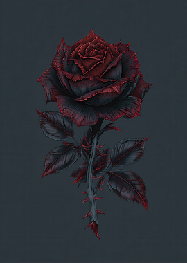 Dark Red Rose Illustration