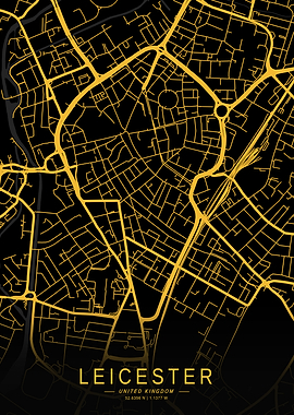 Golden Leicester City Map