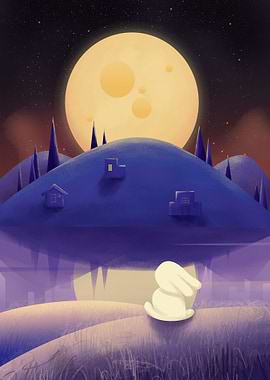 Rabbit Gazing at the Moon