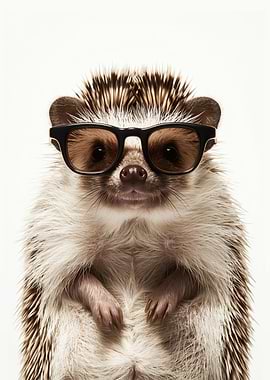 Cool Hedgehog with Glasses