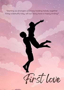 Romantic Silhouette Couple First Love