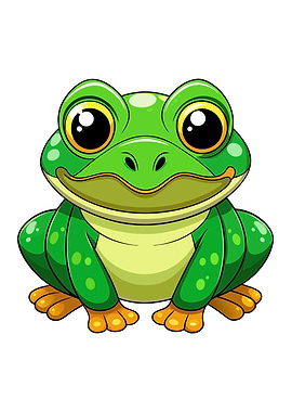 Cartoon Green Frog Illustration