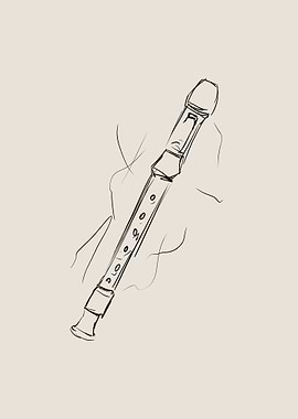 Flute Line Art