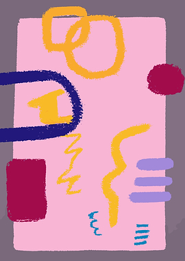 Abstract Shapes on Pink Background