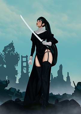 Nun eve Warrior with stellar Sword