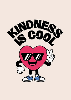 Kindness is Cool Cartoon Heart