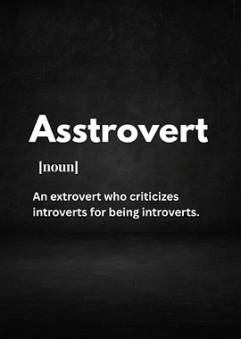 Asstrovert Definition on Dark Cell Background