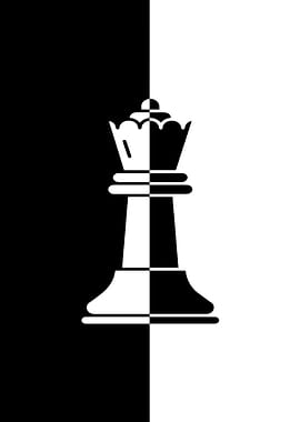 Chess Queen Black and White