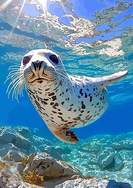 Seal underwater portrait