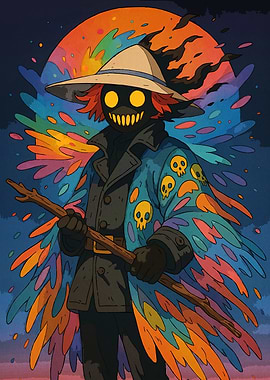 Colorful Wizard Skull Coat