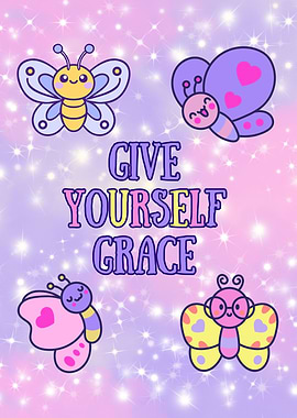Give Yourself Grace Butterfly Art